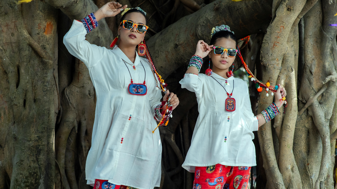 মা-মেয়ের বৈশাখবরণ