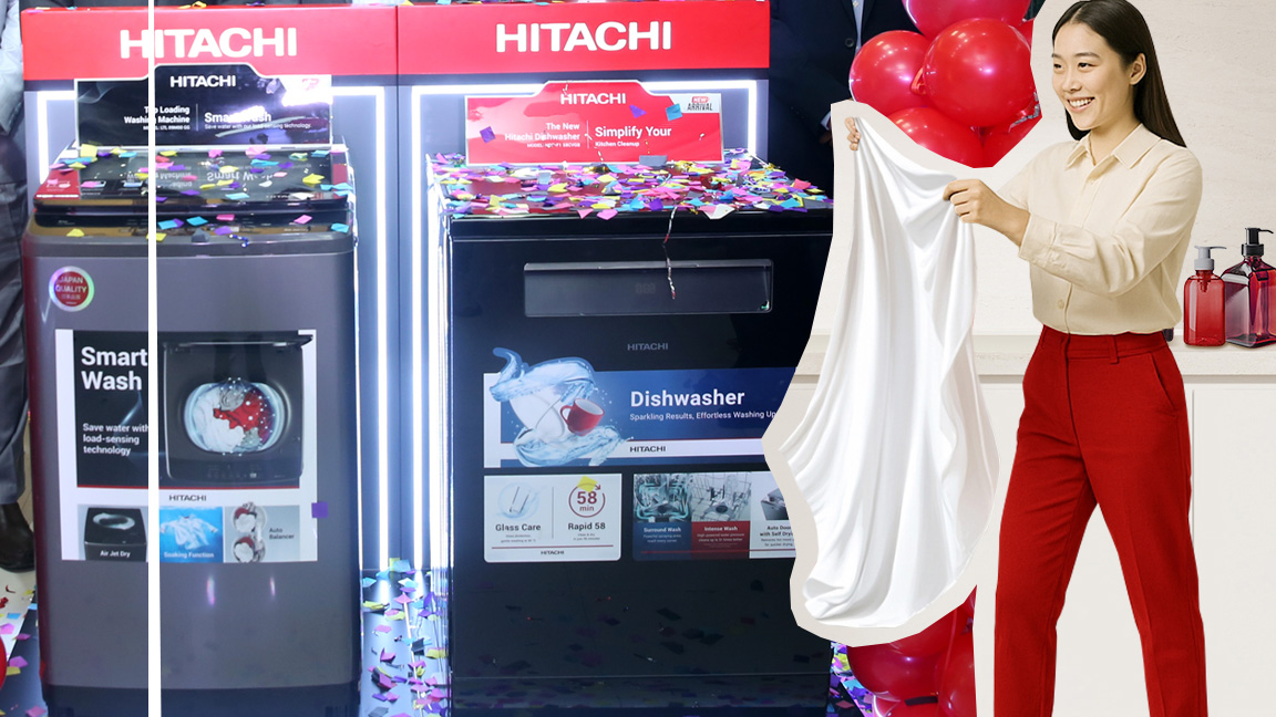 দেশে হিটাচির টপ লোড স্মার্ট ওয়াশিং মেশিন ও আধুনিক ডিশওয়াশার